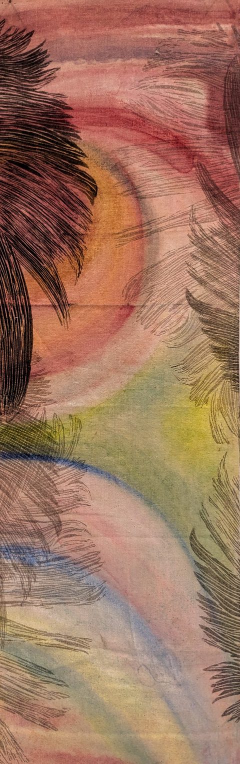 Detail from oil and feather print