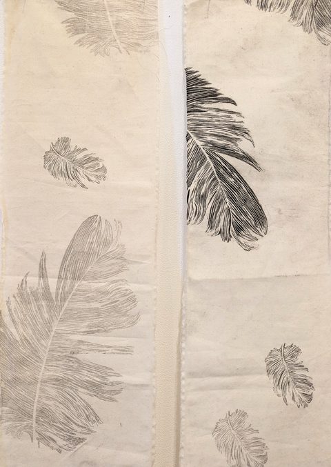 Detail from plain printed calico